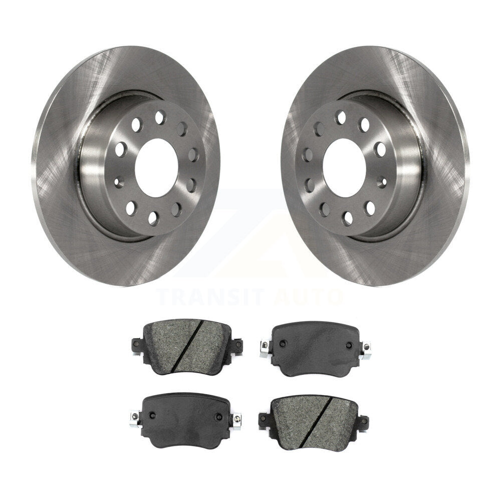 Brake Rotor Semi-Metallic Pad Rear Kit For Volkswagen Golf SportWagen Passat GTI