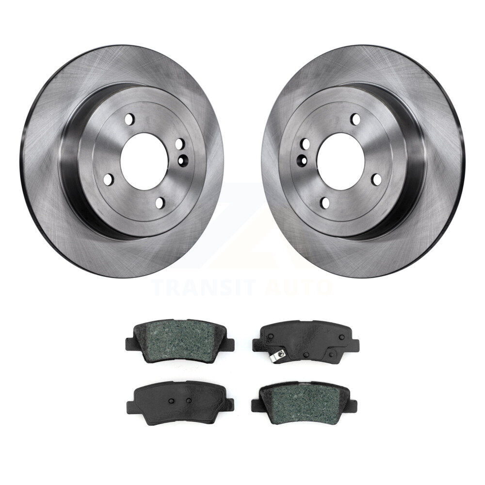 Disc Brake Rotors And Semi-Metallic Pads Rear Kit For Kia Rio Hyundai Accent