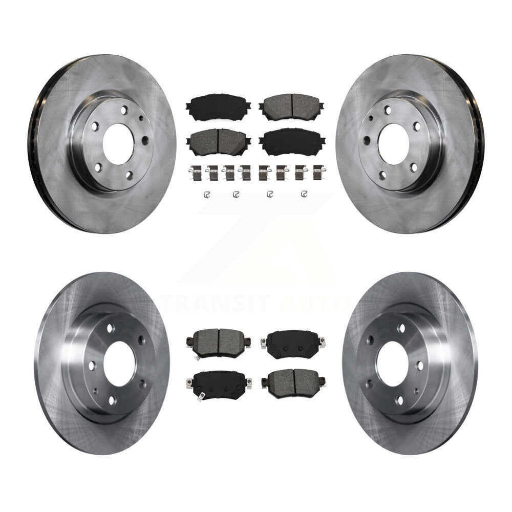 Disc Brake Rotors And Semi-Metallic Pads Front Rear Kit For 2016-2018 Mazda 6