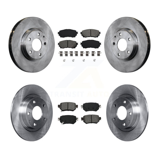 Disc Brake Rotors And Semi-Metallic Pads Front Rear Kit For 2016-2018 Mazda 6