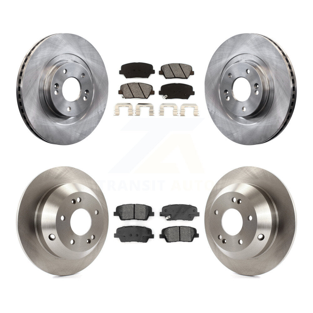 Disc Brake Rotors And Semi-Metallic Pads Front Rear Kit For Kia Sorento