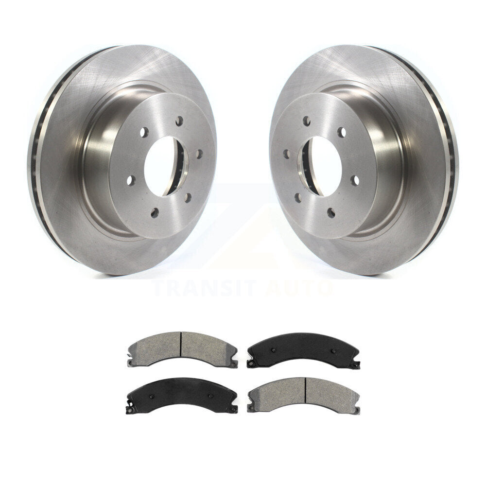 Disc Brake Rotors And Semi-Metallic Pads Front Kit For 2016-2024 Nissan TITAN XD