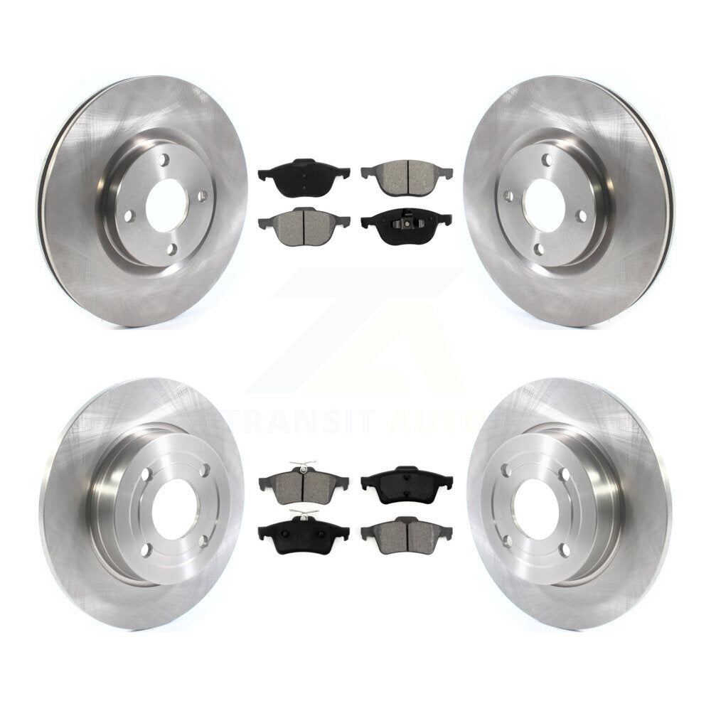 Brake Rotor And Semi-Metallic Pad Front Rear Kit For 2018-2021 Ford EcoSport FWD