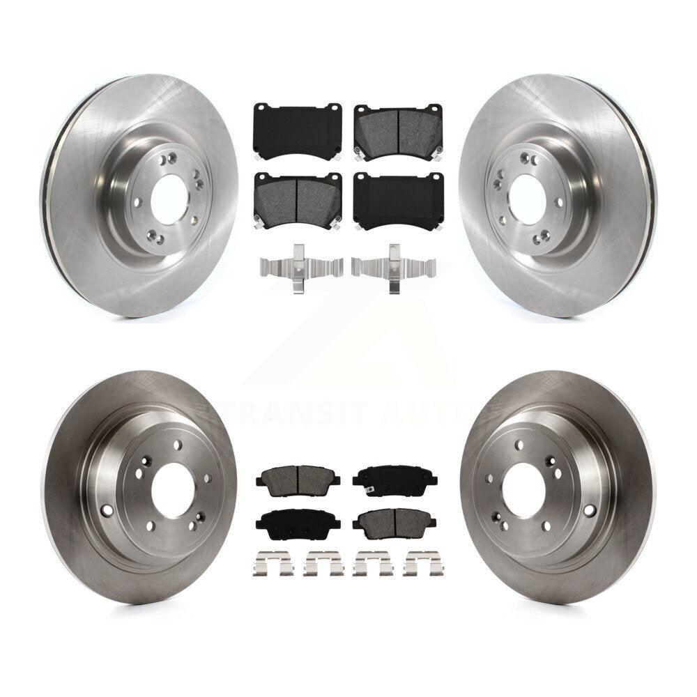 Brake Rotors Semi-Metallic Pad Front Rear Kit For 2012-2014 Hyundai Genesis 5.0L