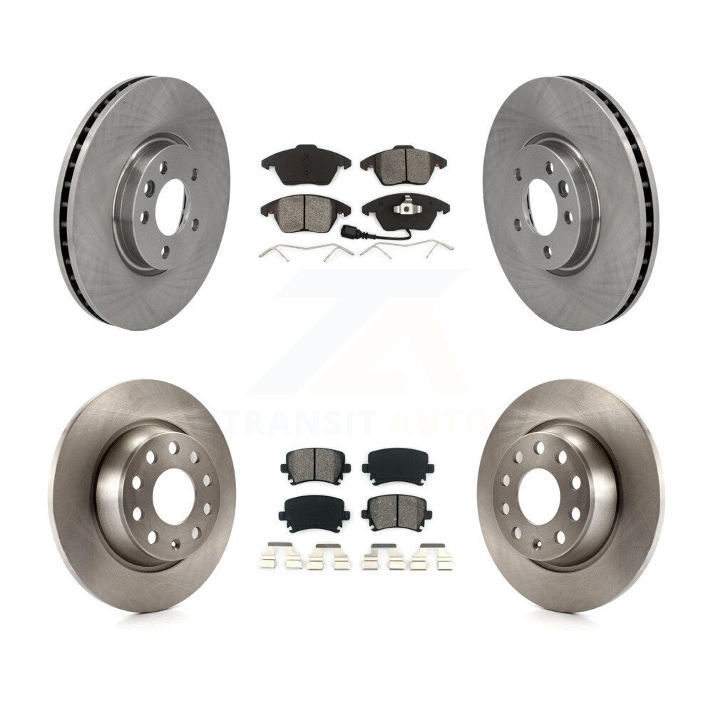 Disc Brake Rotors And Semi-Metallic Pads Front Rear Kit For Volkswagen CC