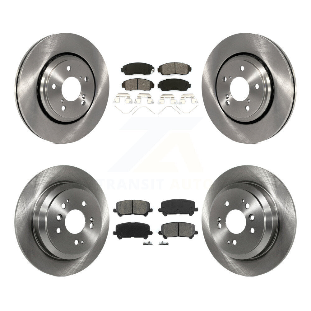 Disc Brake Rotor & Semi-Metallic Pad Front Rear Kit For 2019-2024 Honda Passport