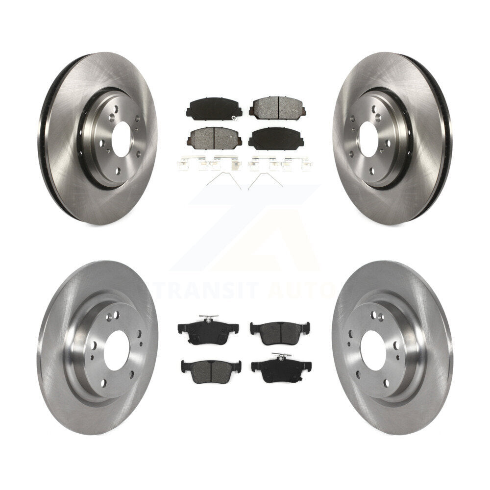 Disc Brake Rotors And Semi-Metallic Pads Front Rear Kit For Honda Civic