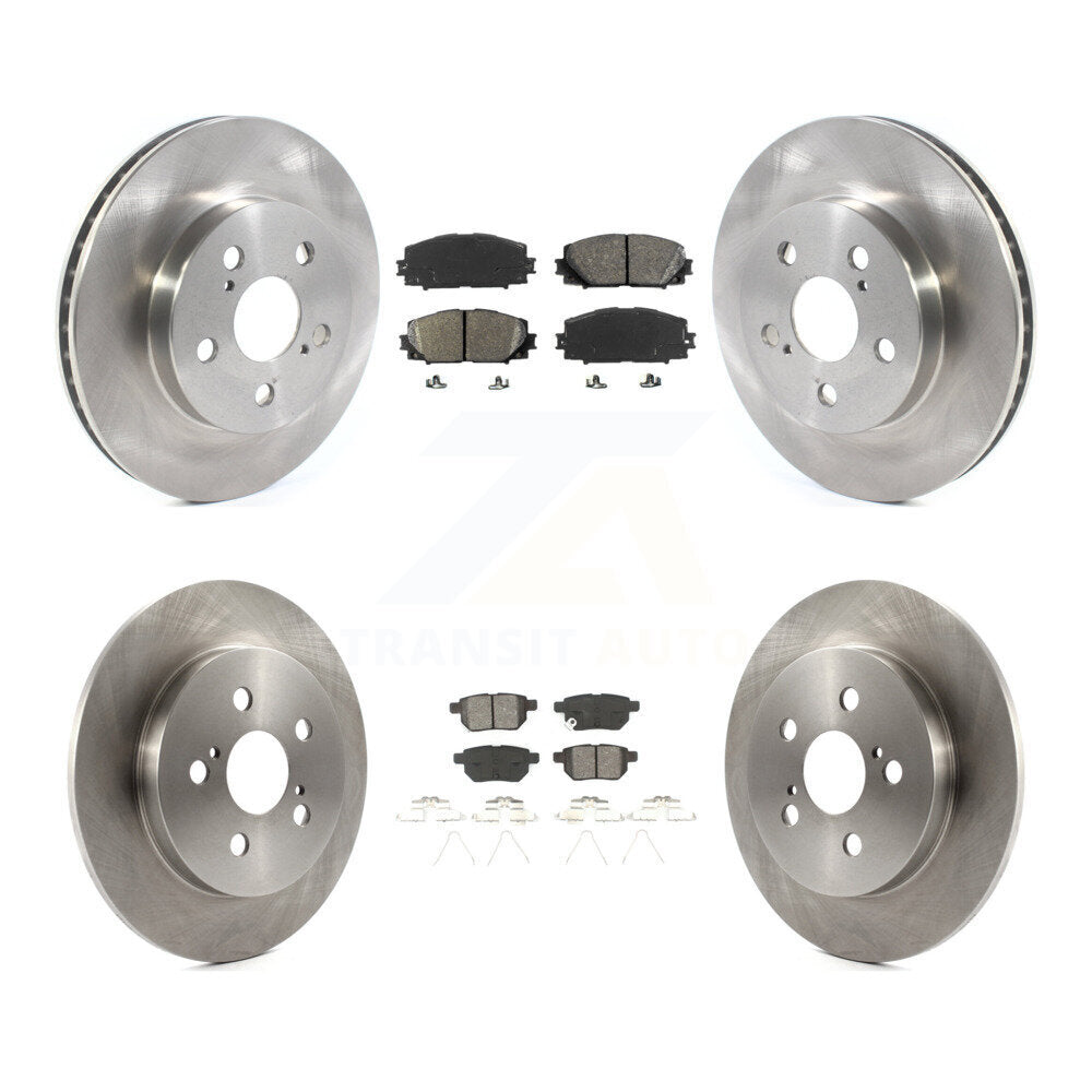 Disc Brake Rotor Semi-Metallic Pad Front Rear Kit For Toyota Corolla Prius Prime