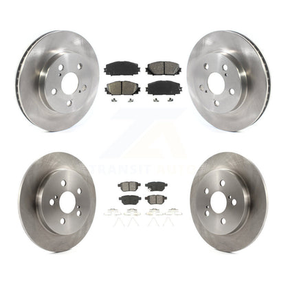 Disc Brake Rotor Semi-Metallic Pad Front Rear Kit For Toyota Corolla Prius Prime