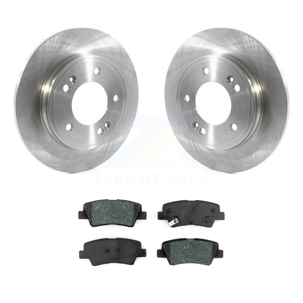 Disc Brake Rotor & Semi-Metallic Pad Rear Kit For Hyundai Elantra Ioniq Kia Niro