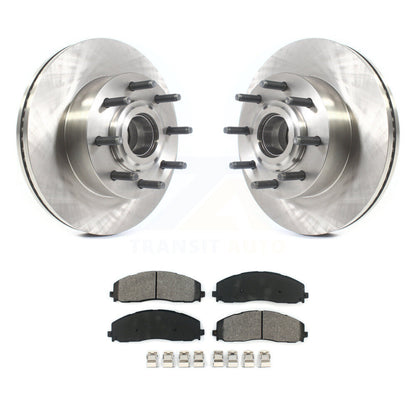 Disc Brake Rotor Hub Semi-Metallic Pad Front Kit For Ford F-350 Super Duty F-250