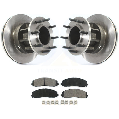 Disc Brake Rotor Semi-Metallic Pad Front Kit For Ford F-350 Super Duty F-250 RWD