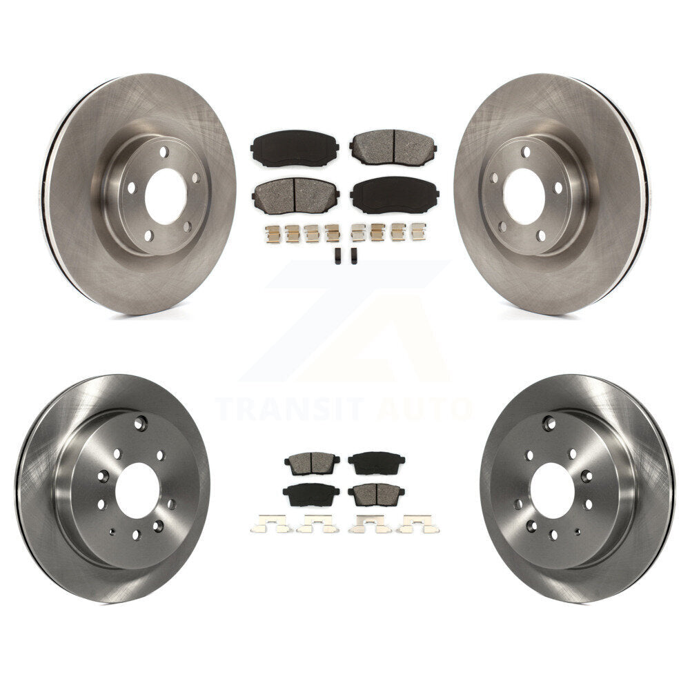Disc Brake Rotors And Semi-Metallic Pad Front Rear Kit For Ford Edge Lincoln MKX