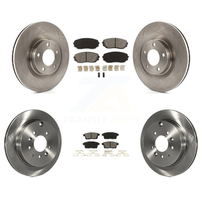 Disc Brake Rotors And Semi-Metallic Pad Front Rear Kit For Ford Edge Lincoln MKX