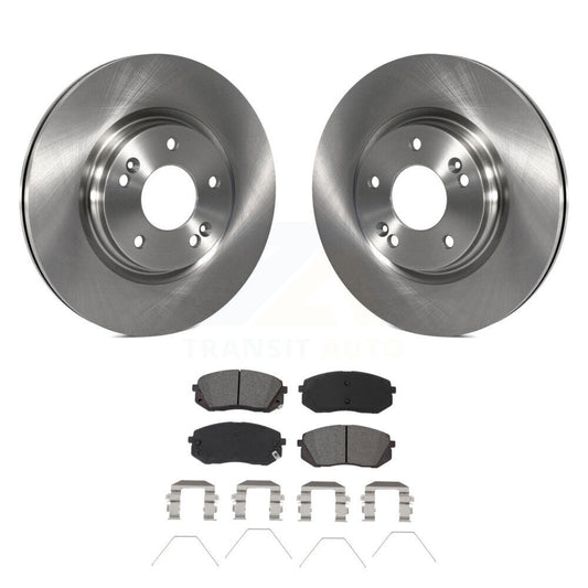 Brake Rotor And Semi-Metallic Pad Front Kit For Hyundai Kona Kia Seltos Forte GT