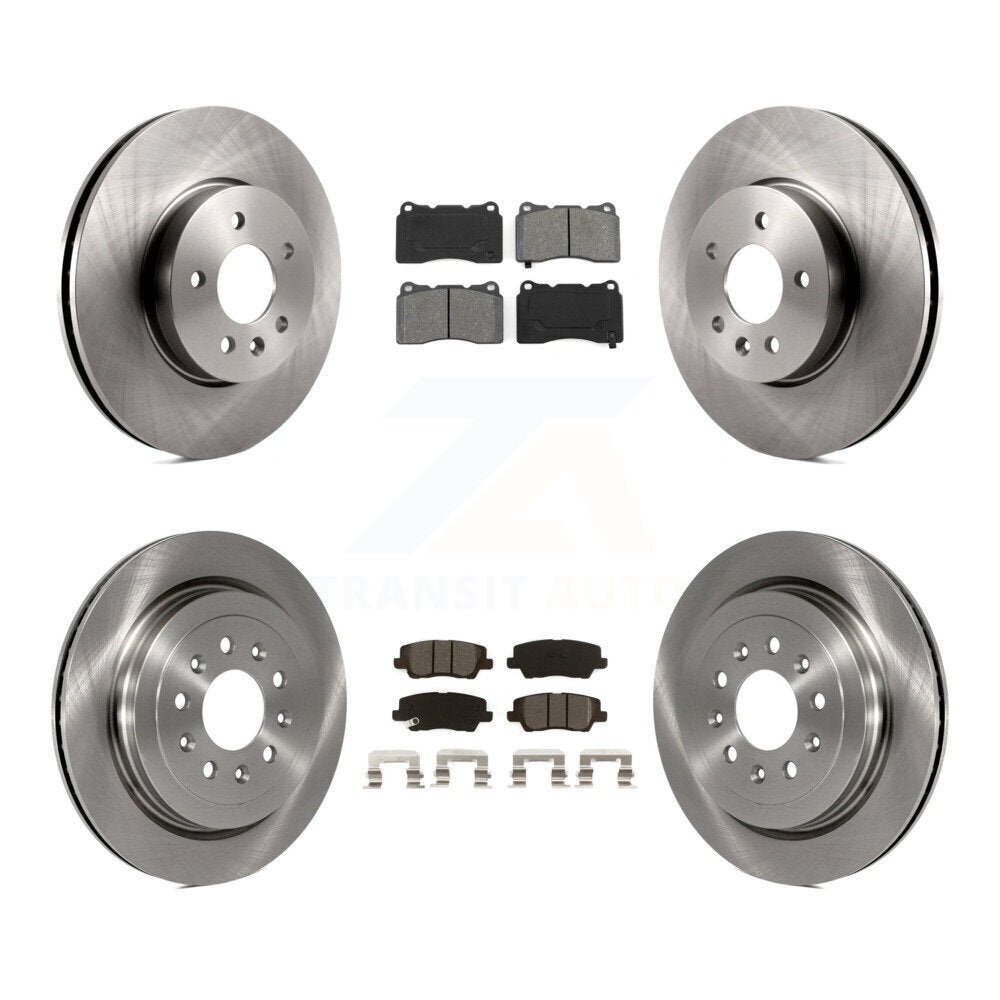 Disc Brake Rotors And Semi-Metallic Pads Front Rear Kit For Cadillac ATS