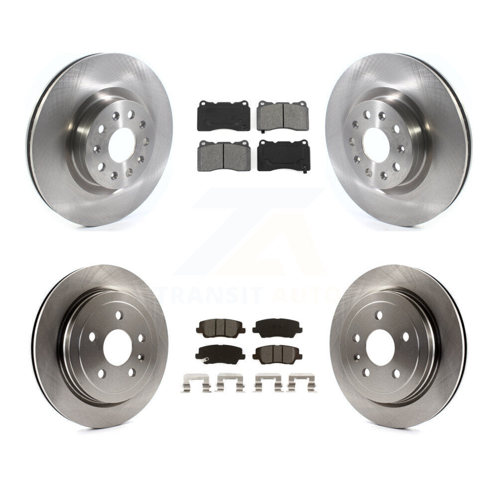 Disc Brake Rotors And Semi-Metallic Pads Front Rear Kit For Cadillac CTS
