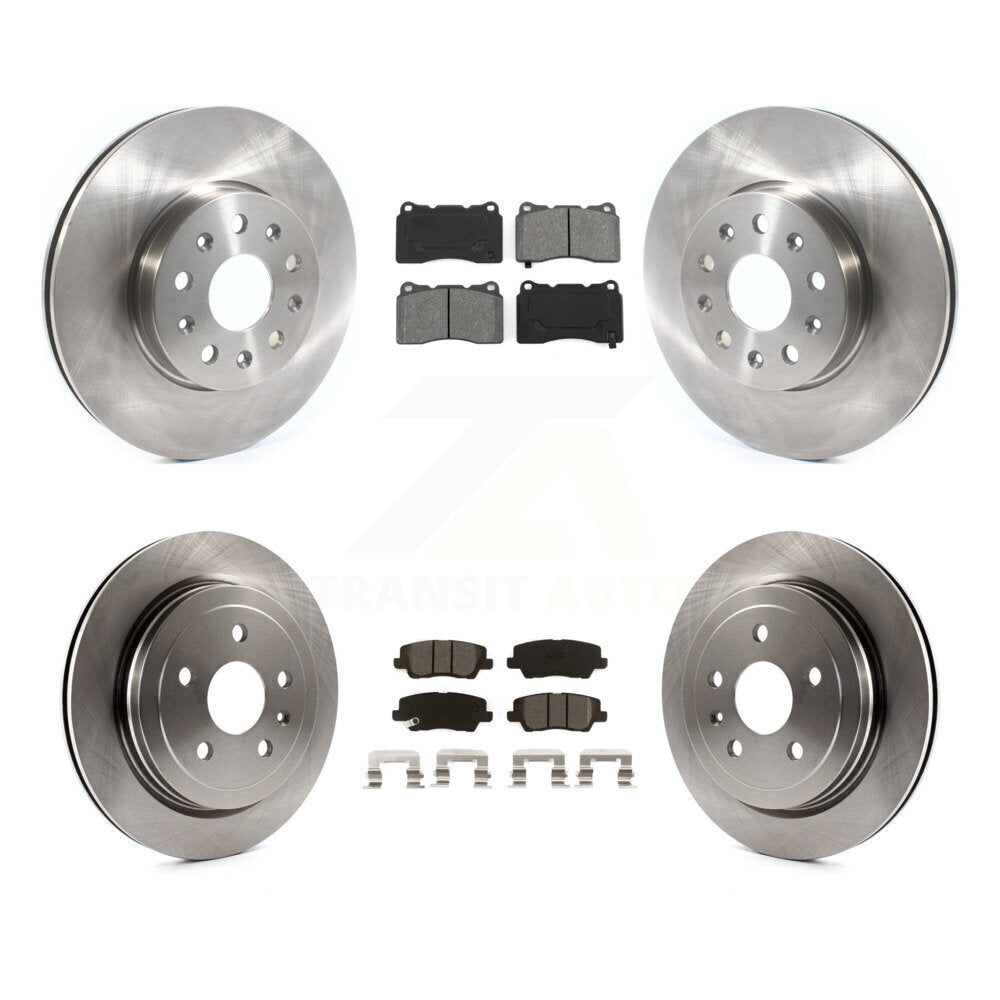 Disc Brake Rotors And Semi-Metallic Pads Front Rear Kit For Cadillac CTS