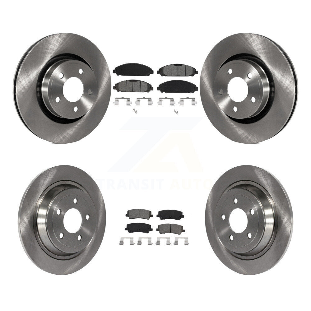 Disc Brake Rotors Semi-Metallic Pad Front Rear Kit For Ford Mustang V6 with 3.7L