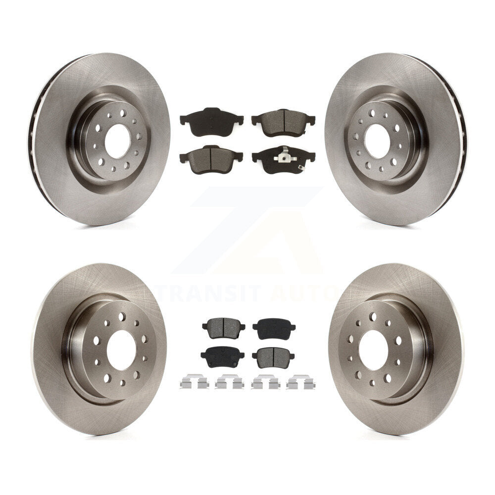 Disc Brake Rotors And Semi-Metallic Pads Front Rear Kit For 2014-2020 Fiat 500L