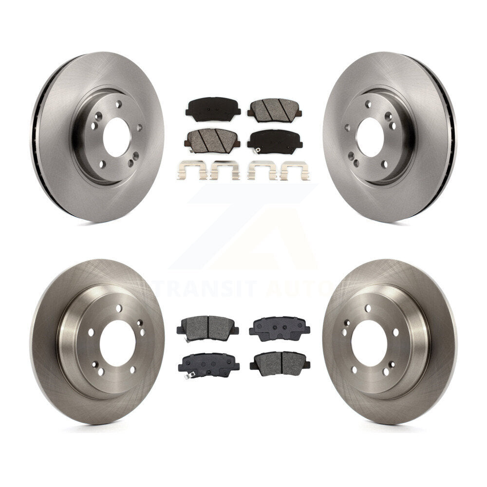 Disc Brake Rotors And Semi-Metallic Pads Front Rear Kit For Kia Rondo