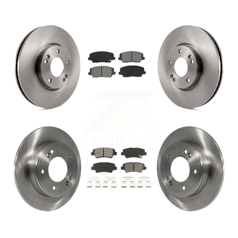 Brake Rotors Semi-Metallic Pad Front Rear Kit For 17 Kia Forte Koup Turbocharged