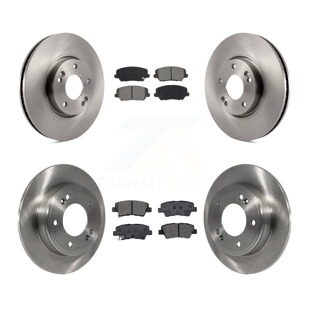 Disc Brake Rotor & Semi-Metallic Pad Front Rear Kit For Kia Forte Forte5 Hyundai