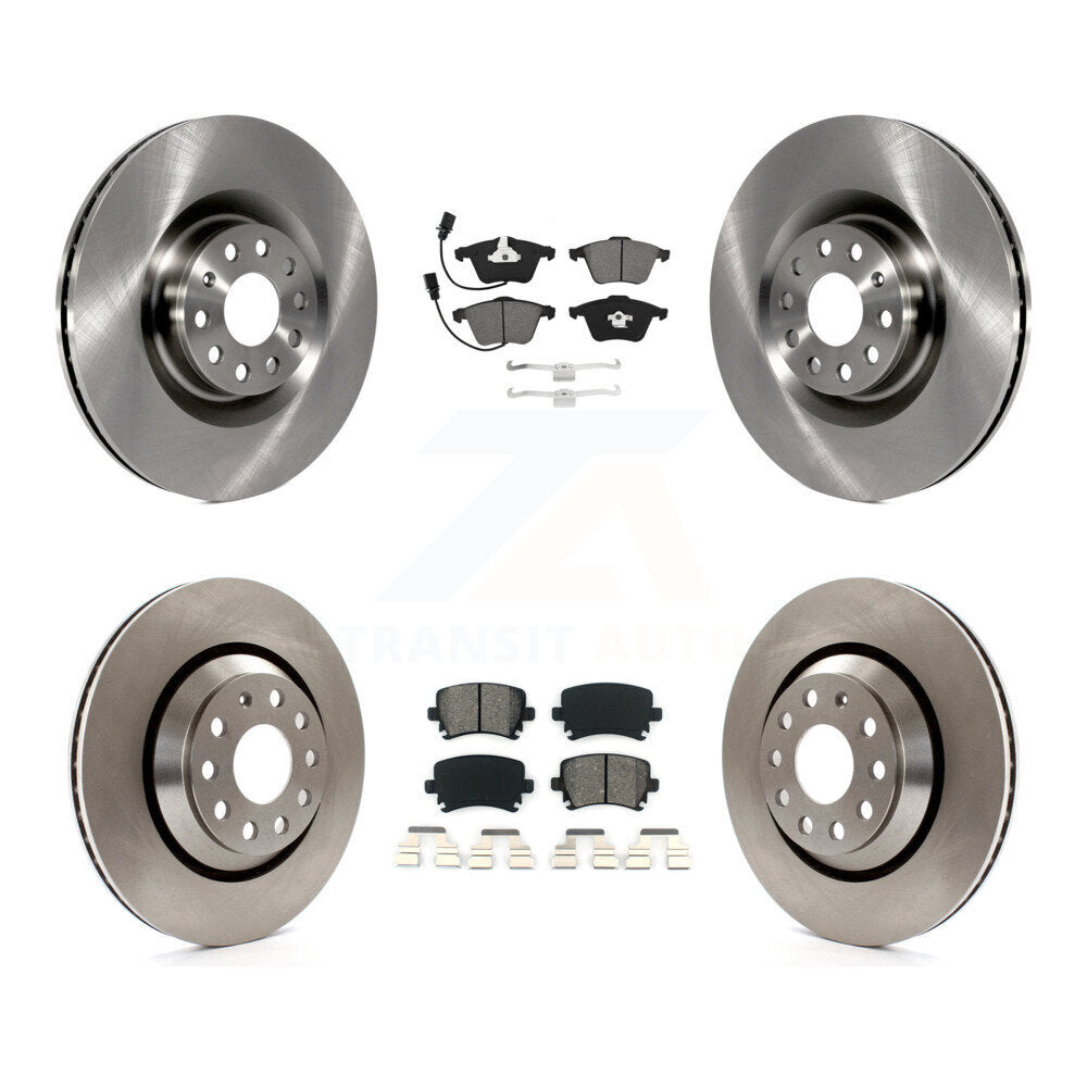 Brake Rotor Semi-Metallic Pad Front Rear Kit For Volkswagen Passat CC Golf R R32