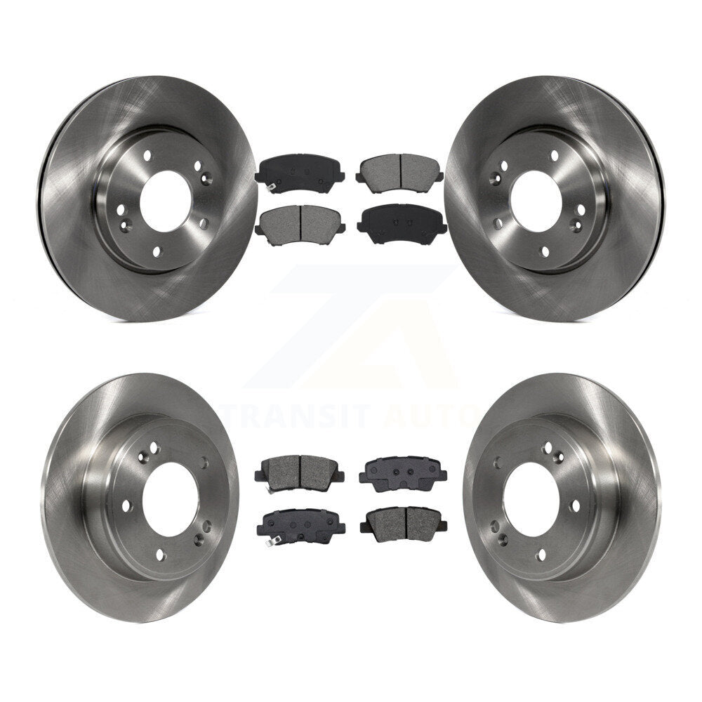Brake Rotor And Semi-Metallic Pad Front Rear Kit For Kia Forte Hyundai Forte5 GT