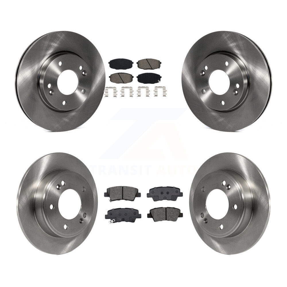 Brake Rotors Semi-Metallic Pad Front Rear Kit For Kia Hyundai Forte Kona Soul GT