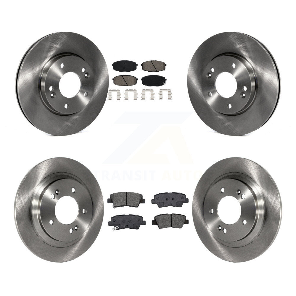 Brake Rotor & Semi-Metallic Pad Front Rear Kit For Kia Forte5 Hyundai Elantra GT