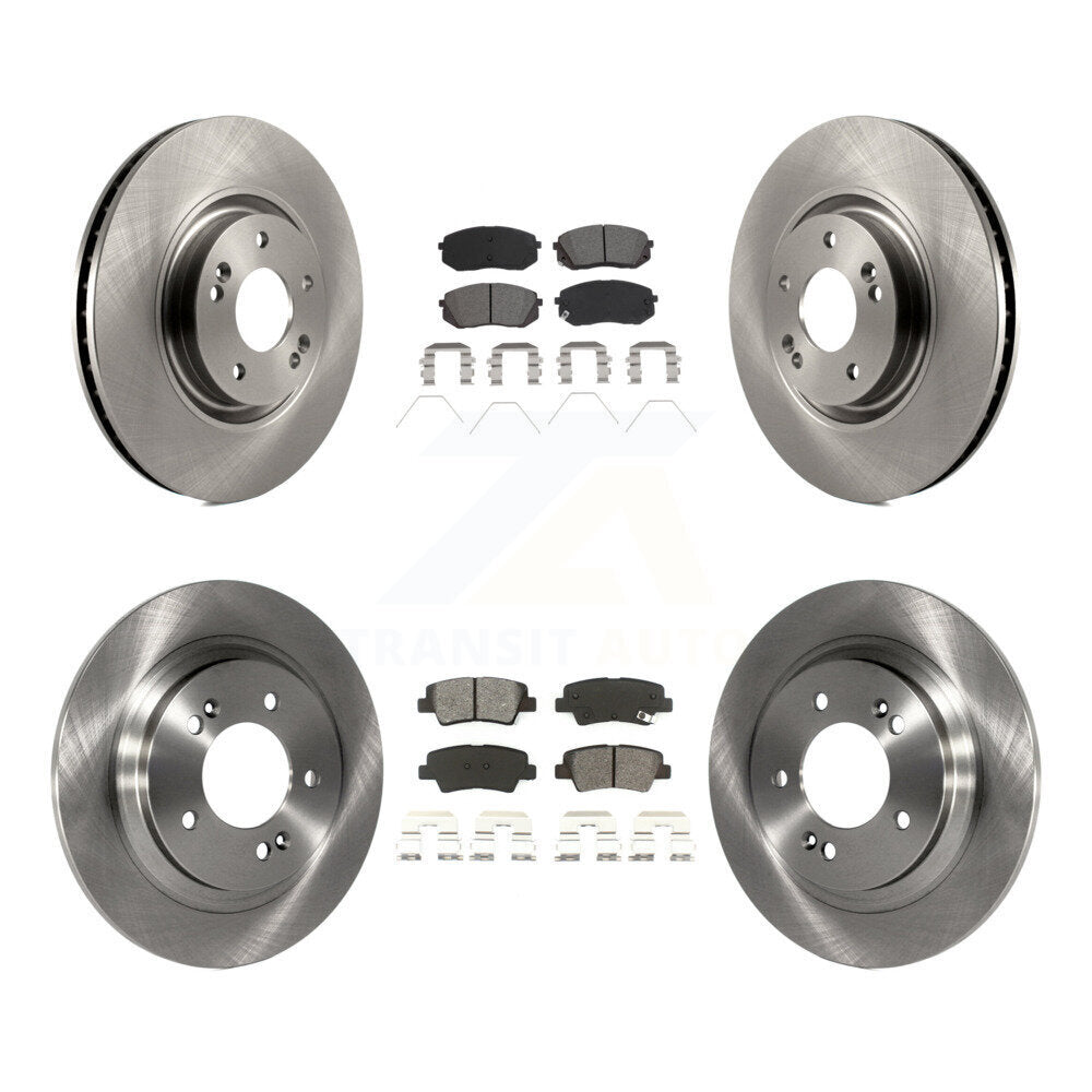 Brake Rotors Semi-Metallic Pad Front Rear Kit For 2016 Hyundai Sonata GAS engine