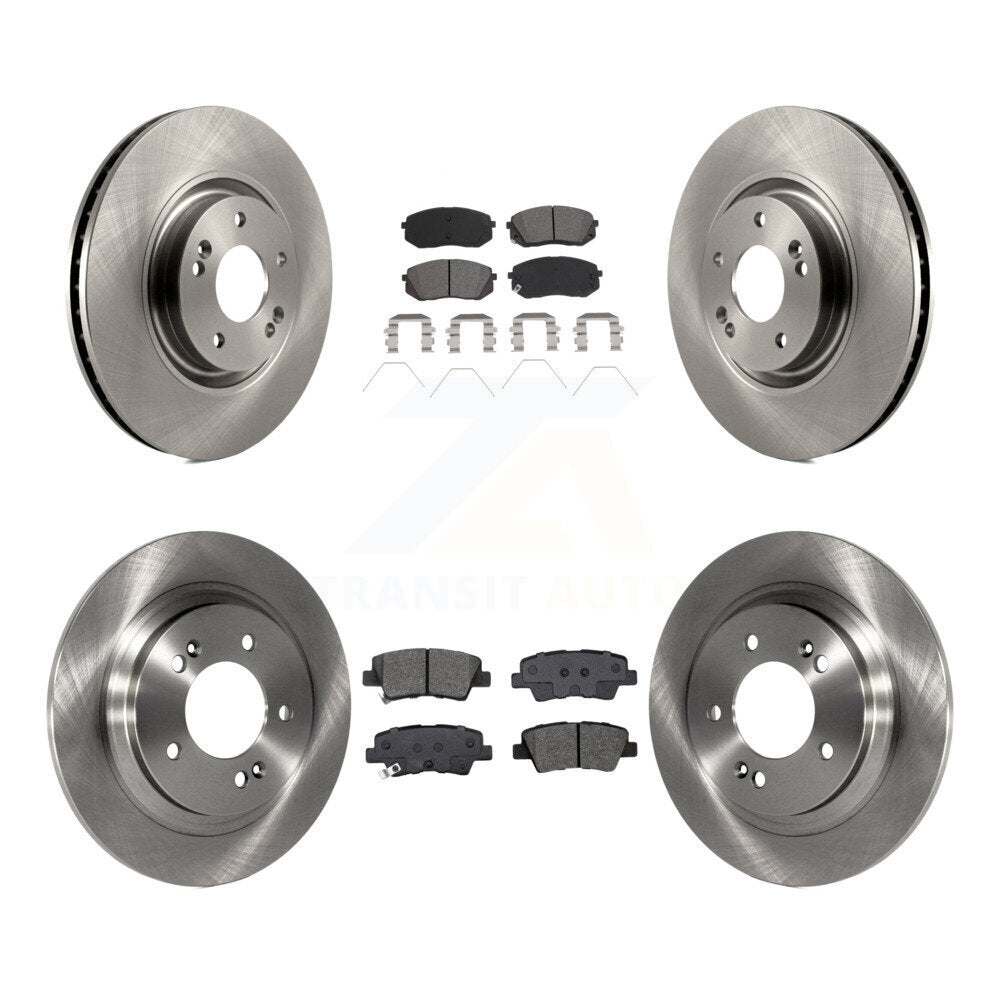 Disc Brake Rotors And Semi-Metallic Pads Front Rear Kit For Kia Optima
