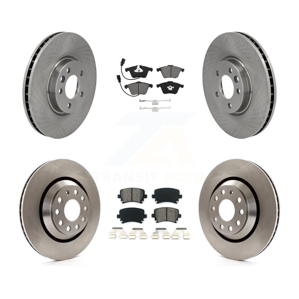 Disc Brake Rotors And Semi-Metallic Pads Front Rear Kit For Volkswagen CC