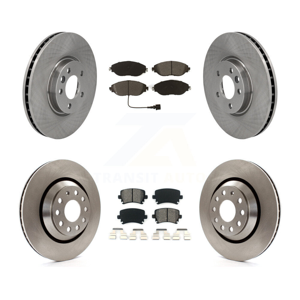 Disc Brake Rotors And Semi-Metallic Pads Front Rear Kit For Volkswagen CC AWD