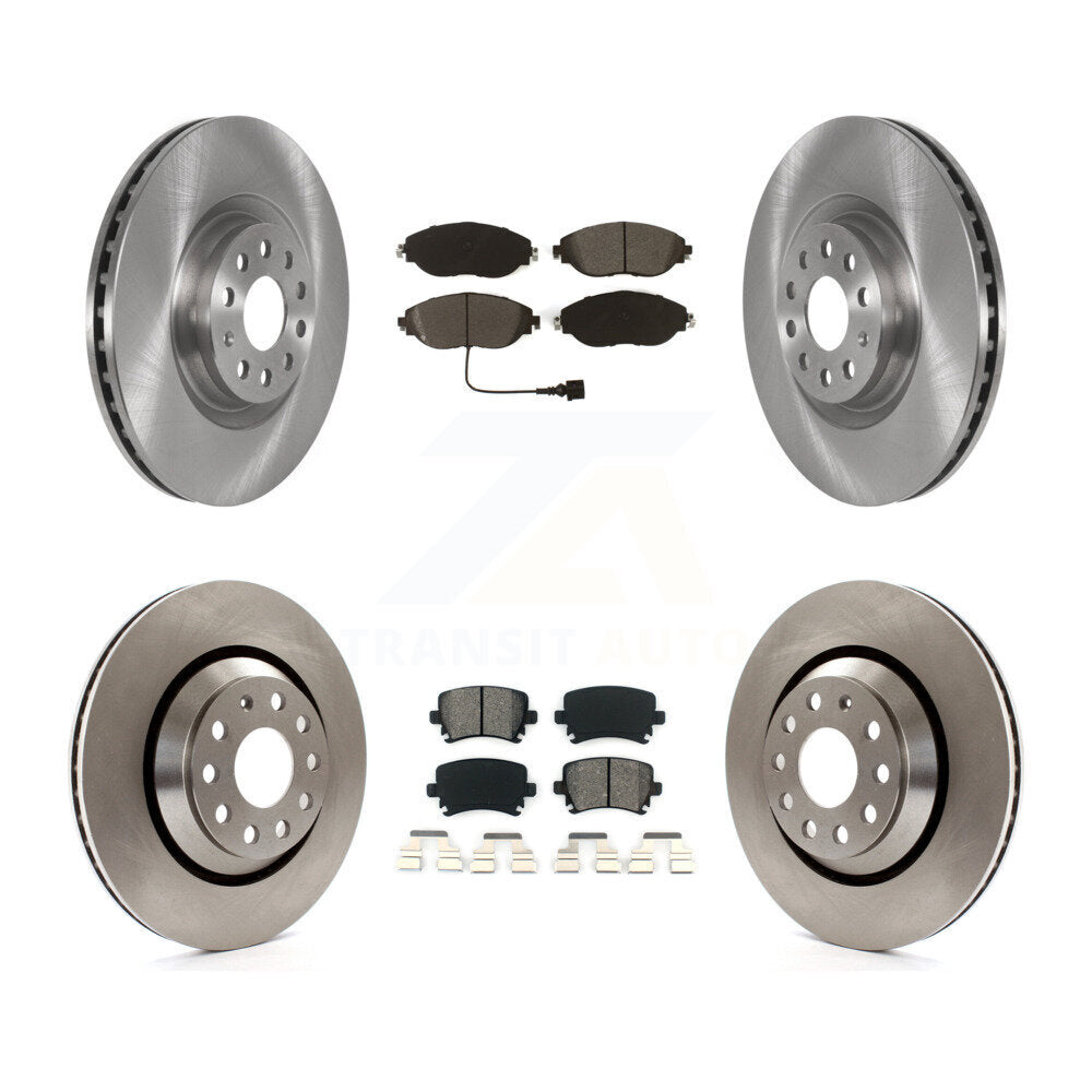 Disc Brake Rotors And Semi-Metallic Pads Front Rear Kit For Volkswagen GTI
