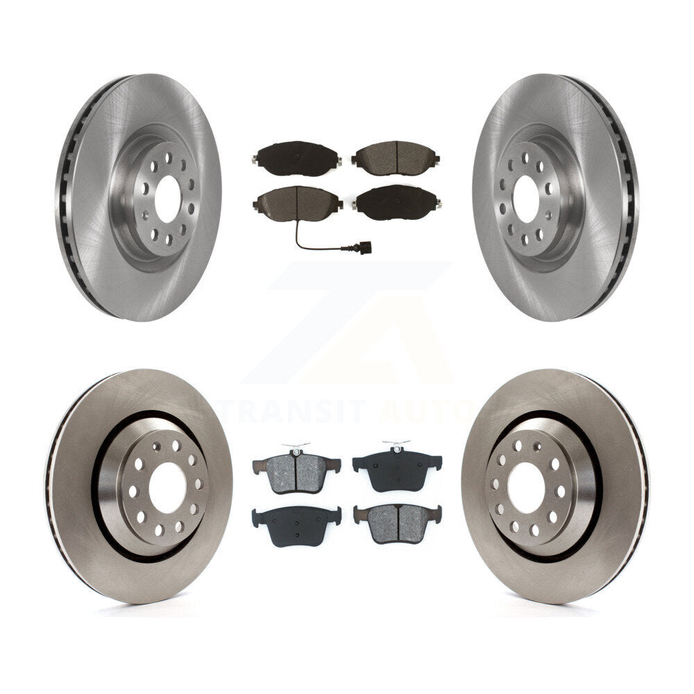 Brake Rotor Semi-Metallic Pad Front Rear Kit For Audi Q3 Volkswagen Golf R S3 A3