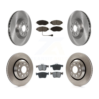 Brake Rotor Semi-Metallic Pad Front Rear Kit For Audi Q3 Volkswagen Golf R S3 A3