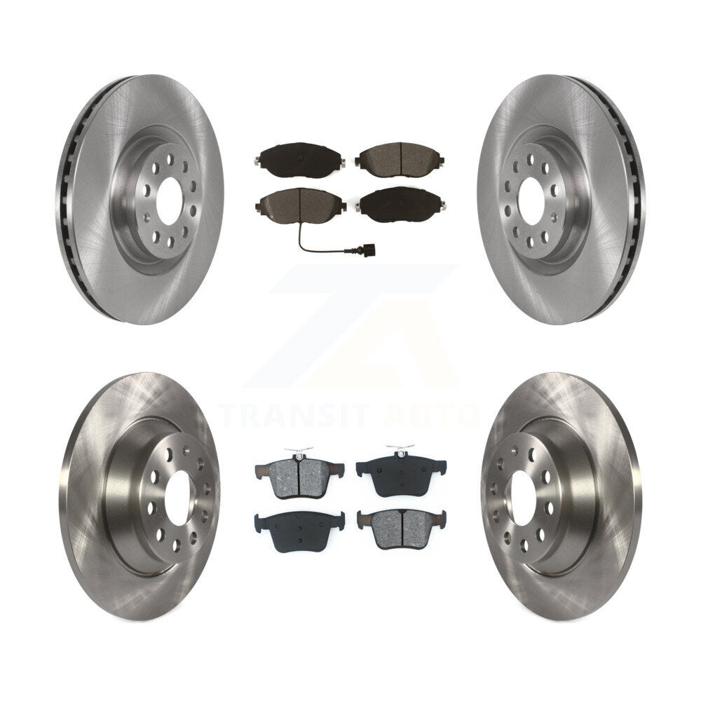Disc Brake Rotors & Semi-Metallic Pad Front Rear Kit For Volkswagen Tiguan Jetta