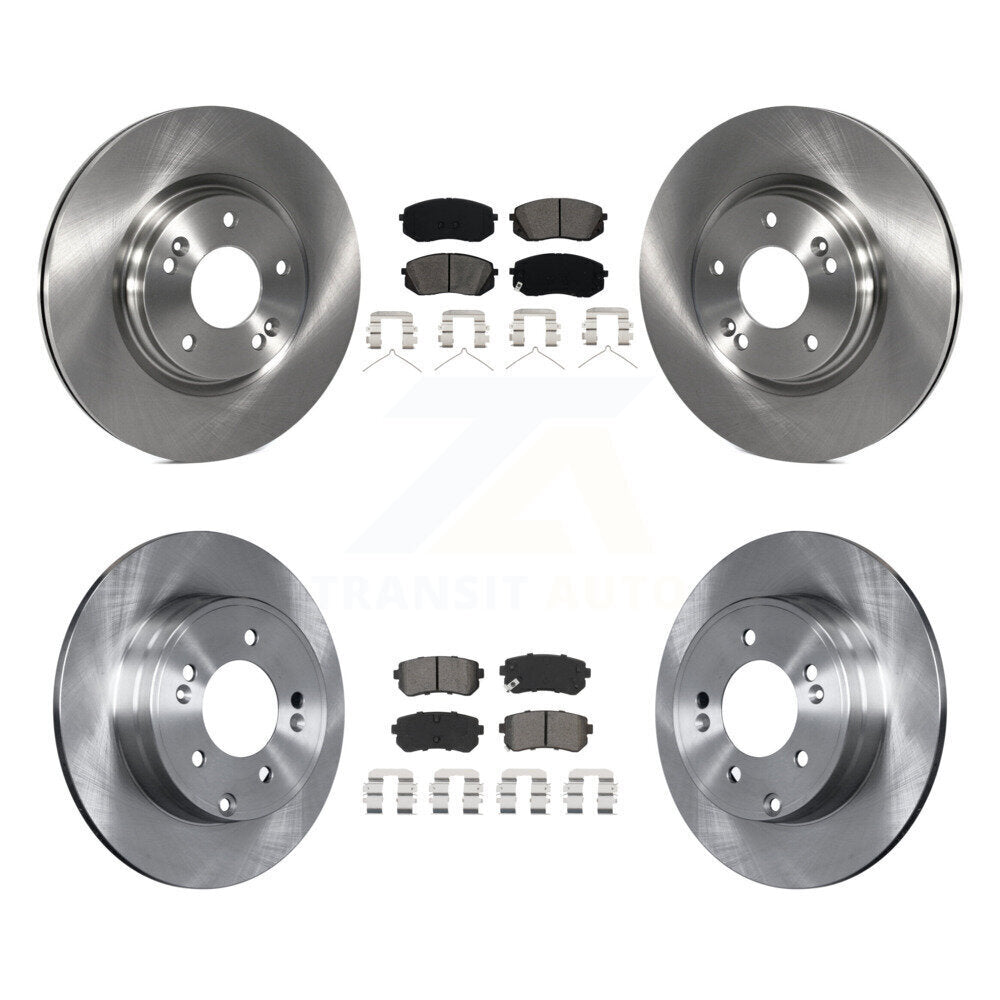 Disc Brake Rotors And Semi-Metallic Pads Front Rear Kit For Kia Optima