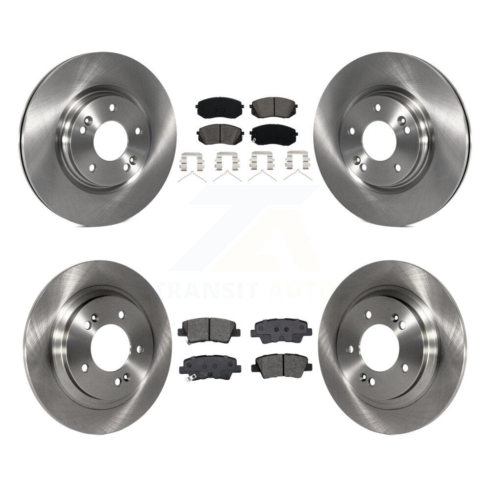 Disc Brake Rotors And Semi-Metallic Pads Front Rear Kit For Kia Optima
