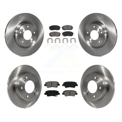 Disc Brake Rotors And Semi-Metallic Pads Front Rear Kit For 2021 Kia Forte5 1.6L
