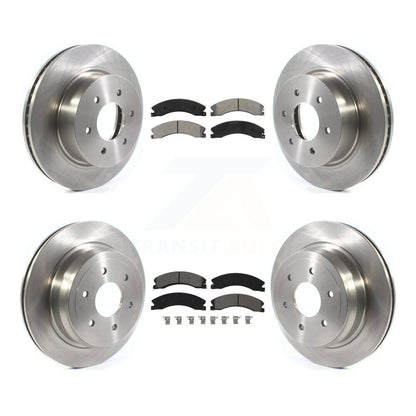 Disc Brake Rotors Semi-Metallic Pad Front Rear Kit For 2016-2024 Nissan TITAN XD