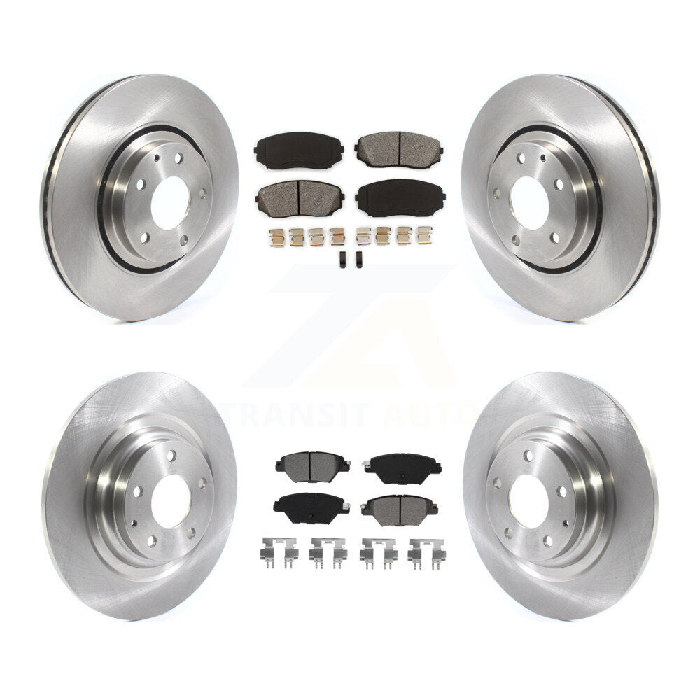 Disc Brake Rotors And Semi-Metallic Pads Front Rear Kit For 2016-2023 Mazda CX-9