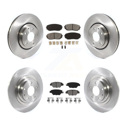 Disc Brake Rotors And Semi-Metallic Pads Front Rear Kit For 2016-2023 Mazda CX-9