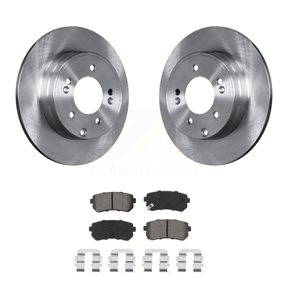 Disc Brake Rotors And Semi-Metallic Pads Rear Kit For Hyundai Sonata Kia Optima