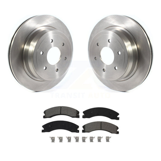Disc Brake Rotors And Semi-Metallic Pads Rear Kit For 2016-2024 Nissan TITAN XD