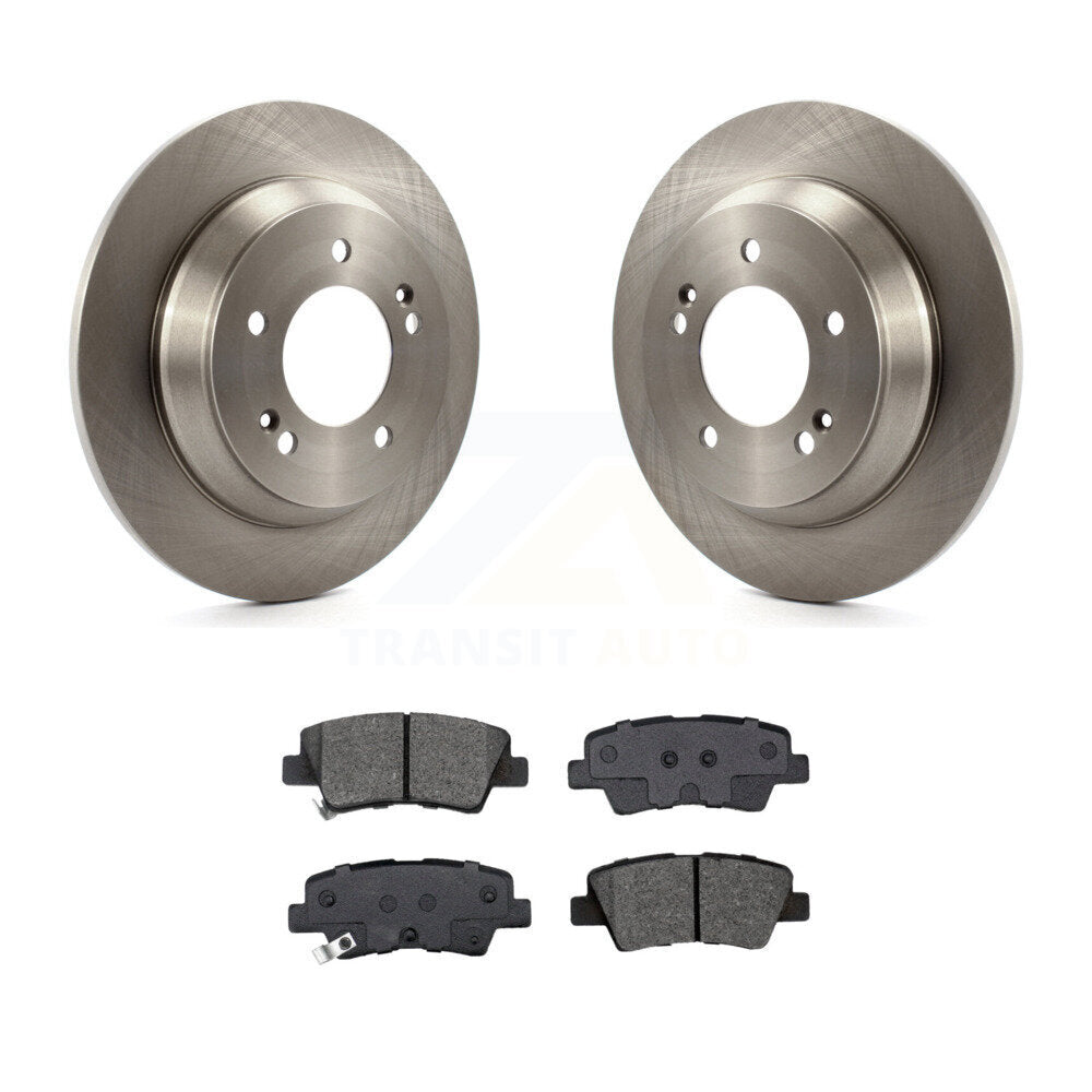Brake Rotor Semi-Metallic Pad Rear Kit For Kia Rondo With Electric Parking