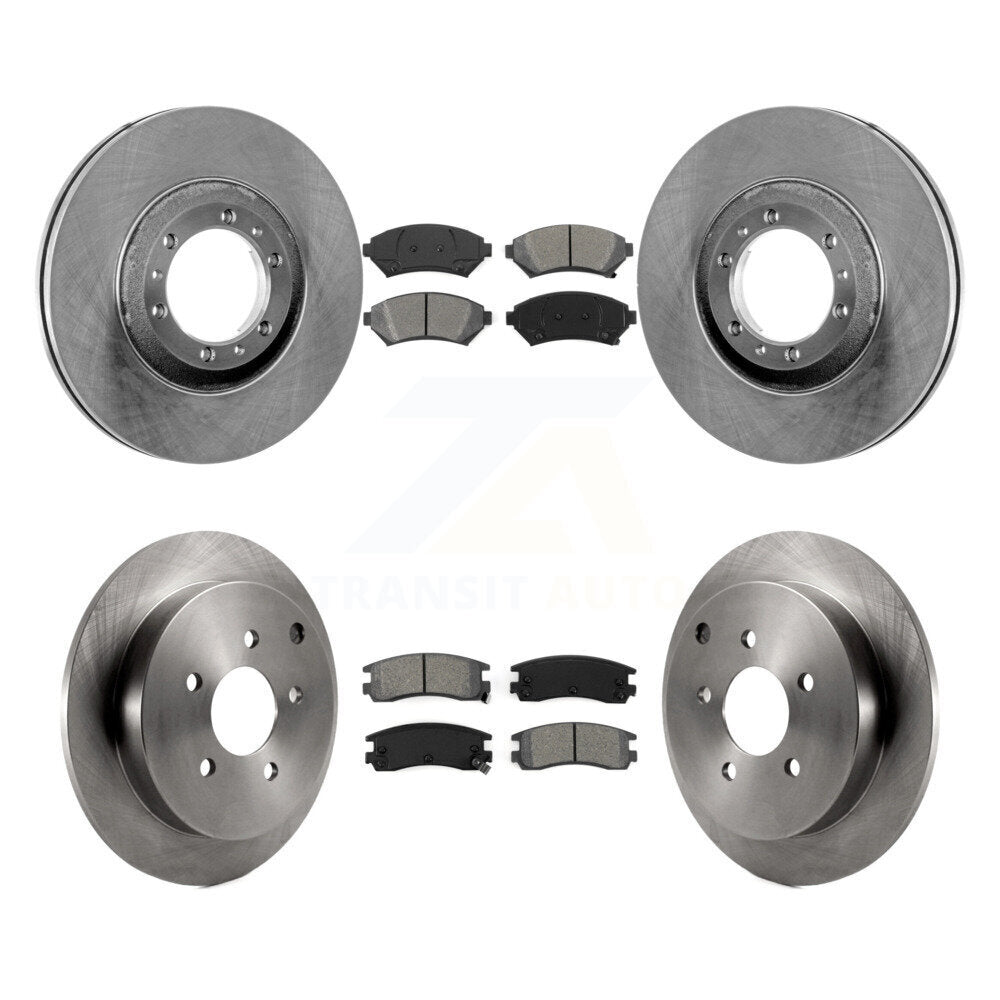Disc Brake Rotors And Semi-Metallic Pads Front Rear Kit For Pontiac Montana