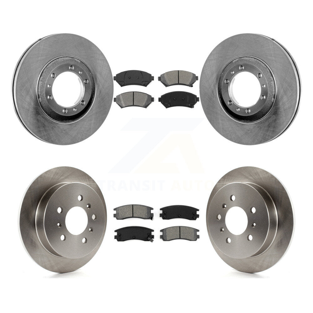 Brake Rotor Semi-Metallic Pad Front Rear Kit For Buick Century Chevrolet Venture